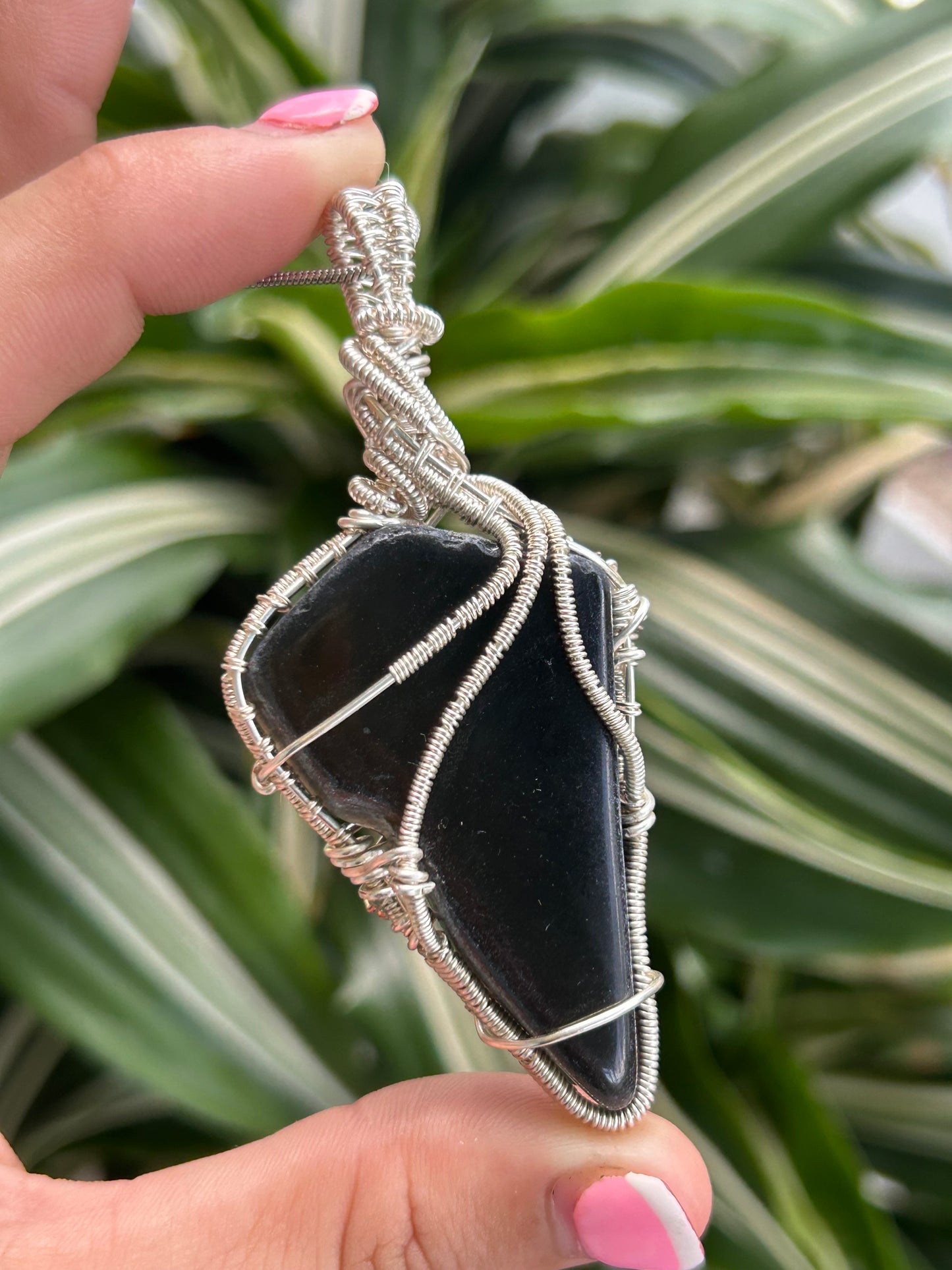 Silver Sheen Obsidian Necklace