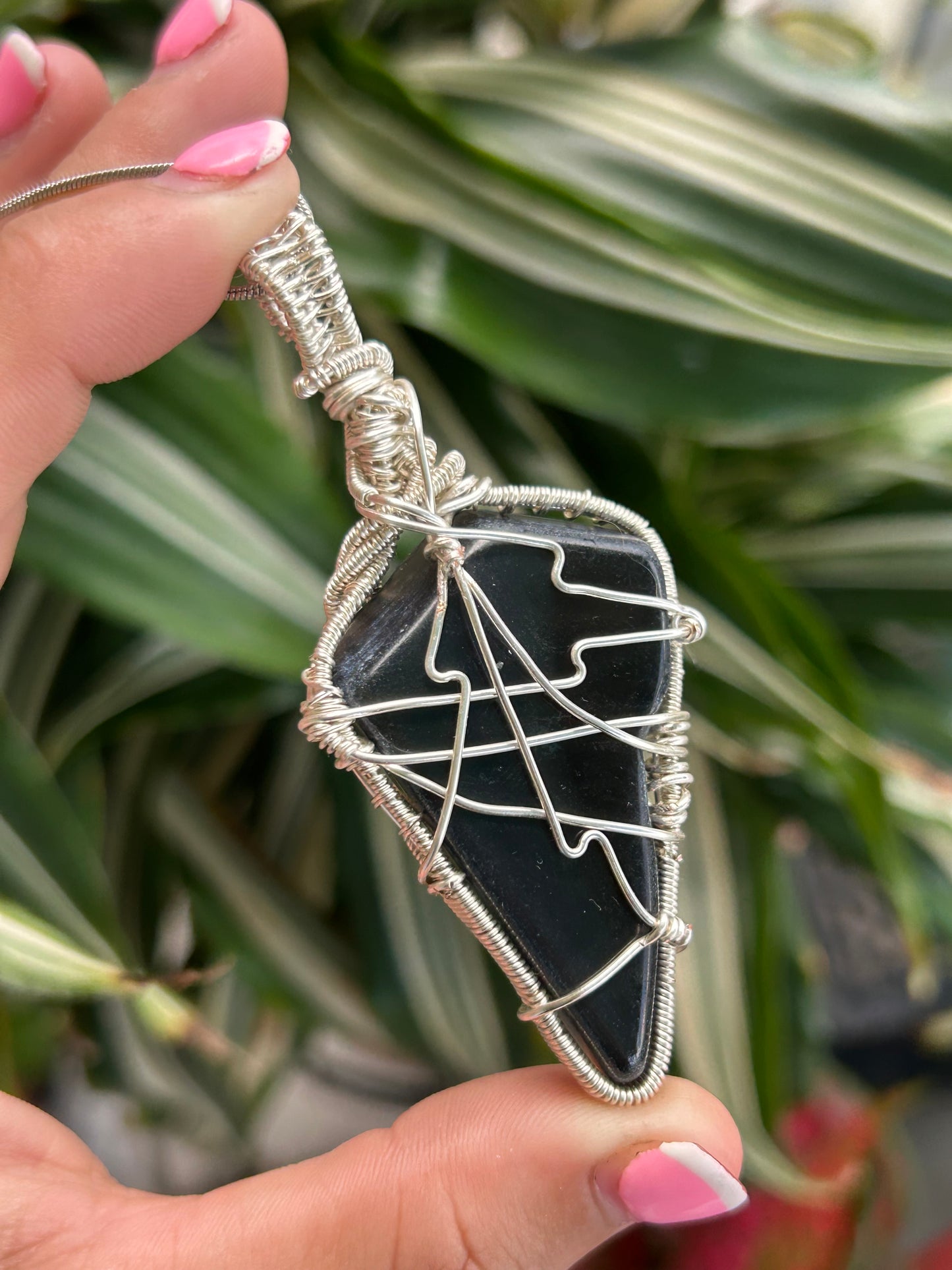 Silver Sheen Obsidian Necklace