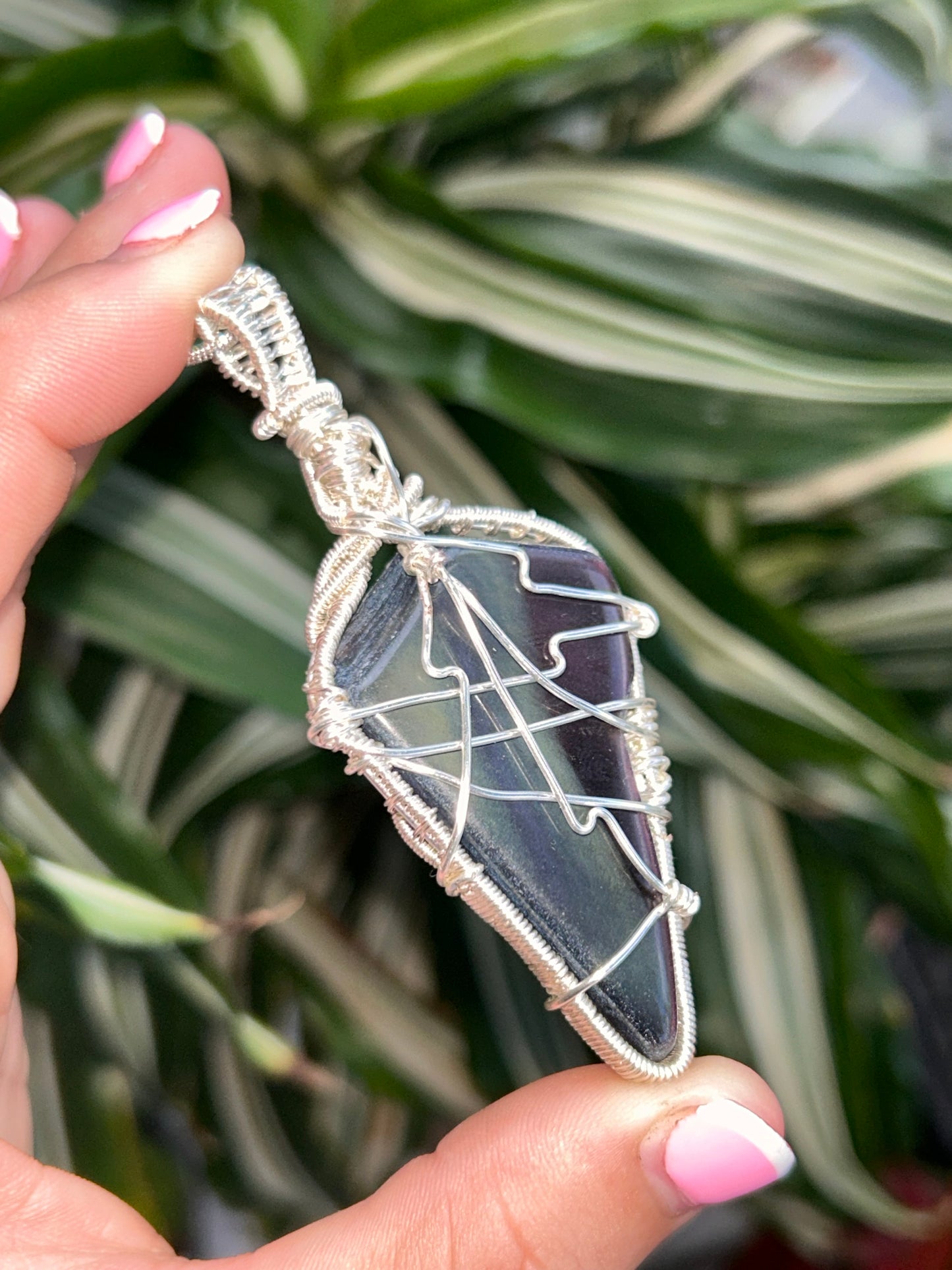 Silver Sheen Obsidian Necklace