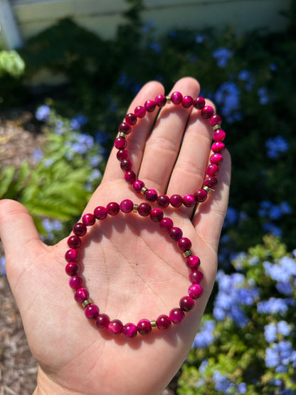 Pink Tiger’s Eye Bracelets