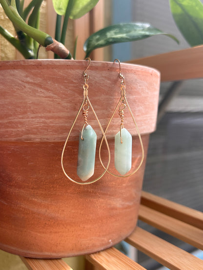 Amazonite Wire Earrings