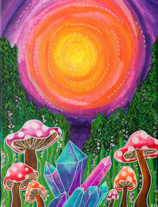 Enchanted Mushroom Forest Print